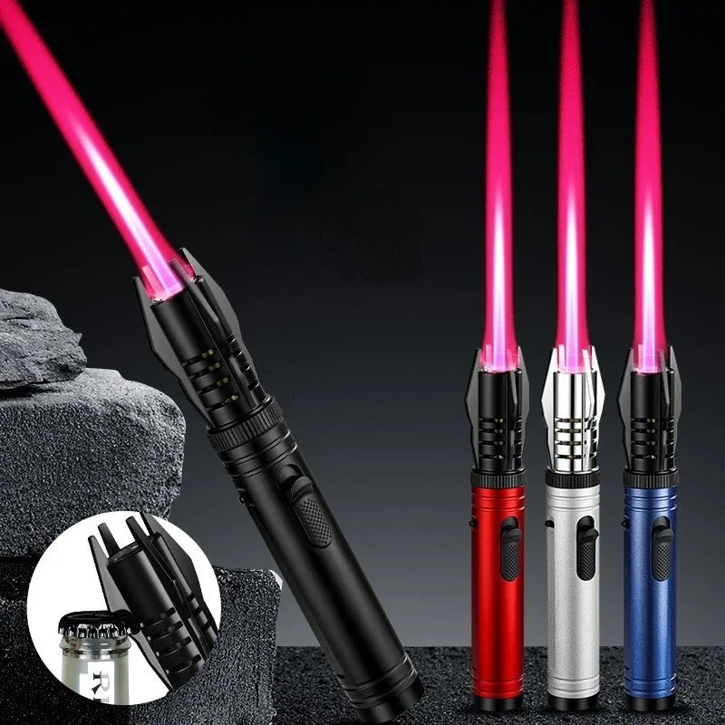 Gas Lighter Kitchen Cooking Powerful Metal Windproof Torch Flame Jet Barbecue Smoking Accessories Cigar Lighters Men's Gift